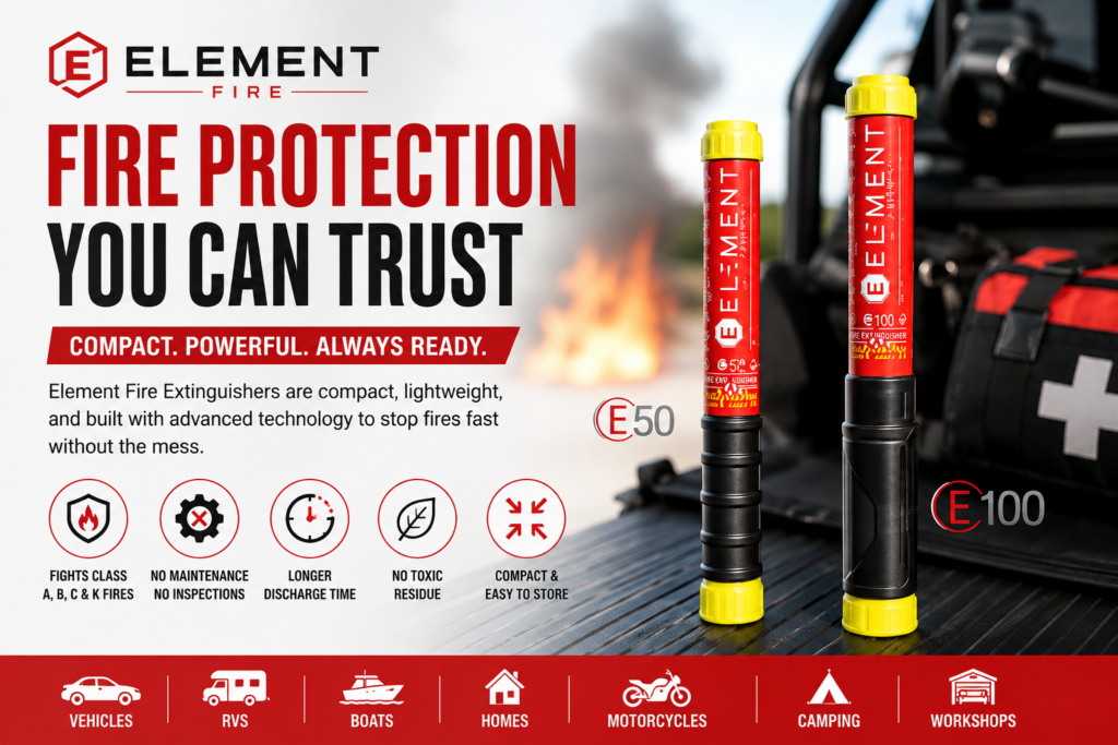 Element Fire E100 and E50 advanced fire extinguisher