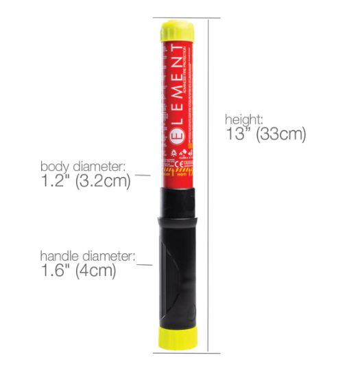 Element E100 fire extinguisher for vehicles