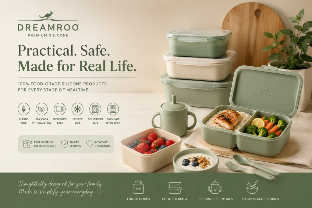 Dreamroo premium silicone food storage and lunch box collection
