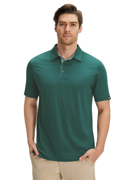 DTWOOO Designed Collared Solid Performance Polo