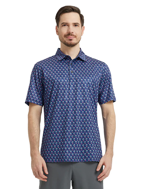 DTWOOO Men's Print Performance Polo