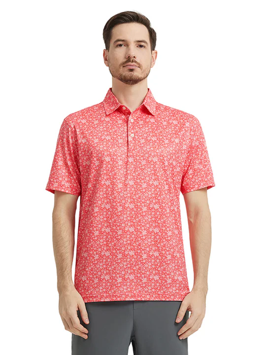 DTWOOO Men's Print Performance Polo