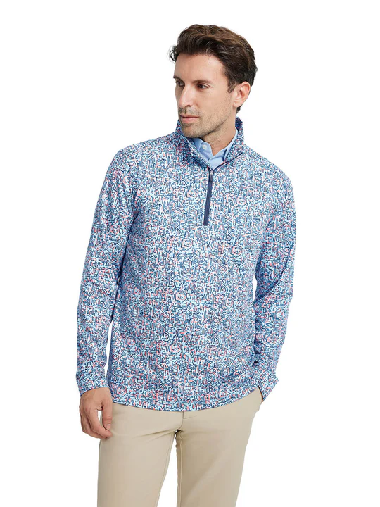 DTWOOO Print Performance Golf Quarter Zip